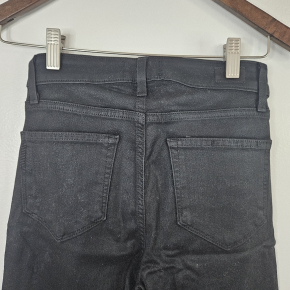 PAIGE Hoxton Ankle Pant in Black Fog Luxe Coating Women's Size 24 Black - Picture 6 of 9